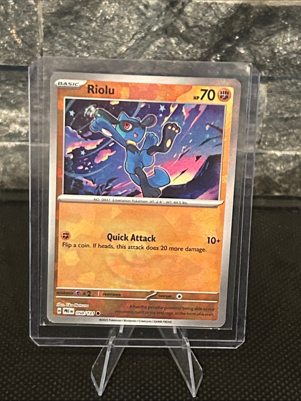 Pokemon Riolu Pokeball Holo 050/131 from Prismatic Evolution Set M/NM